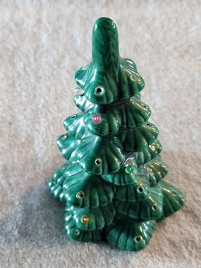 Vintage Atlantic Mold or Holland Mold Ceramic Christmas Tree 5.5" - missing bulb